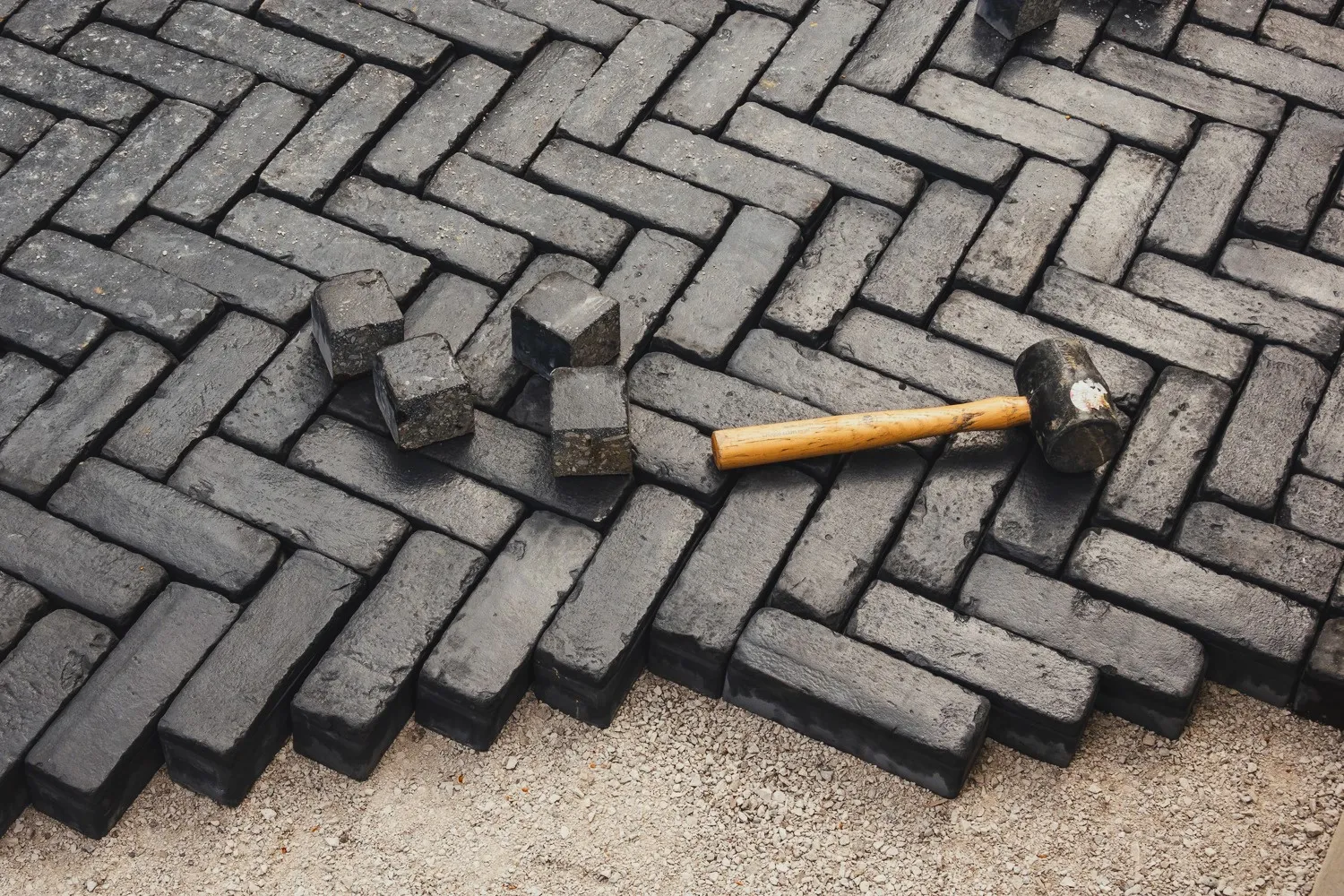 unfinished driveway by paving companies near Chicago