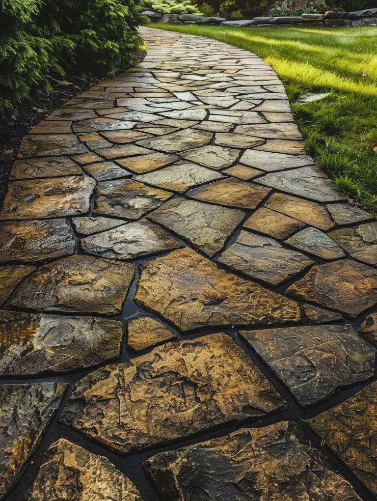 stone walkway made by paving companies near Chicago